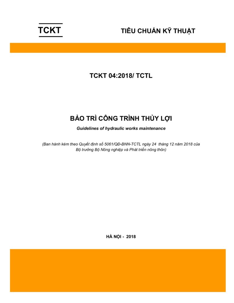 04.2018.TCTL Tieu chuan ky thuat Bao tri CTTL hinh anh 0