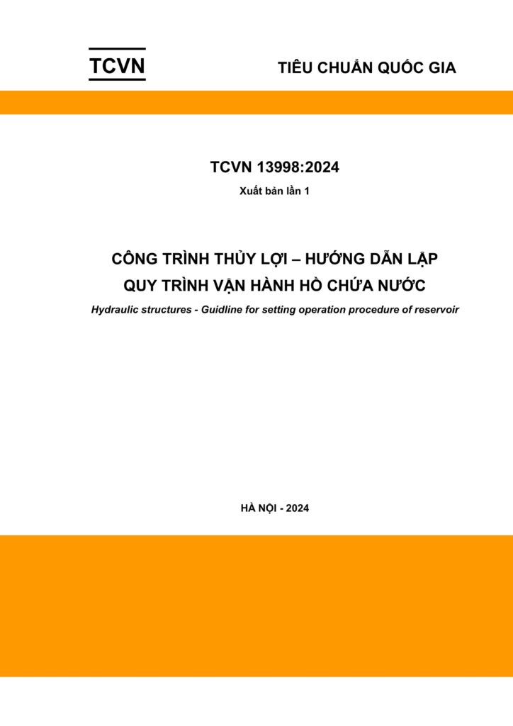 TCVN 13998 2024 Huong dan Lap quy trinh van hanh ho chua nuoc hinh anh 0