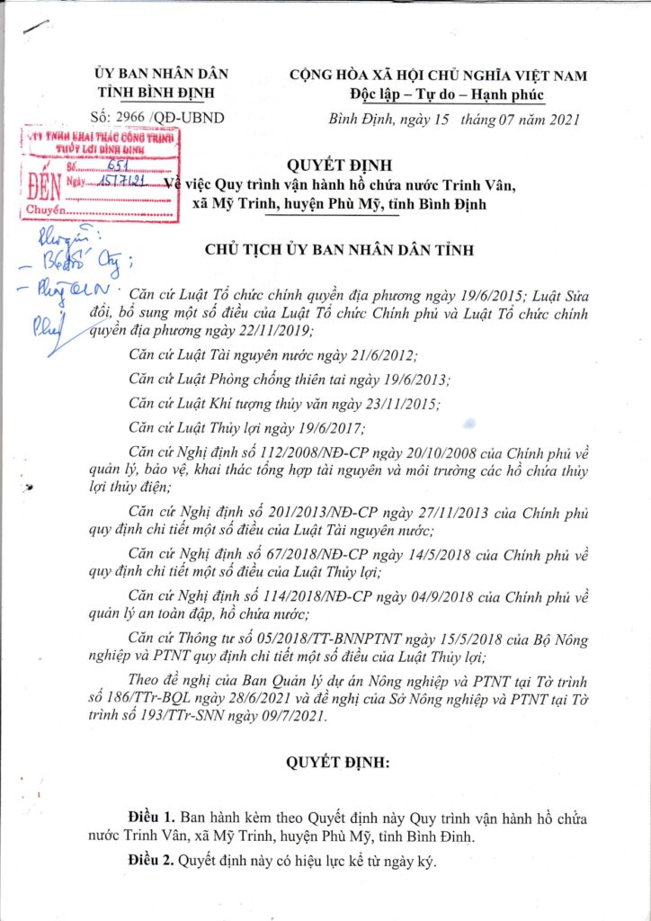Quyet dinh Quy trinh van hanh ho Trinh Van page 0001