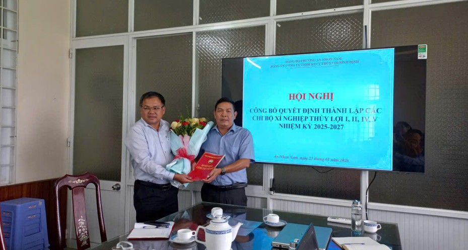HỘI NGHỊ CÔNG BỐ QUYẾT ĐỊNH THÀNH LẬP CÁC CHI BỘ XÍ NGHIỆP THỦY LỢI I, II, IV, V – NHIỆM KỲ 2025-2027